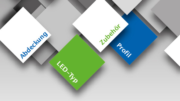 Baukastensystem zur Konfiguration individueller LED-Leuchten